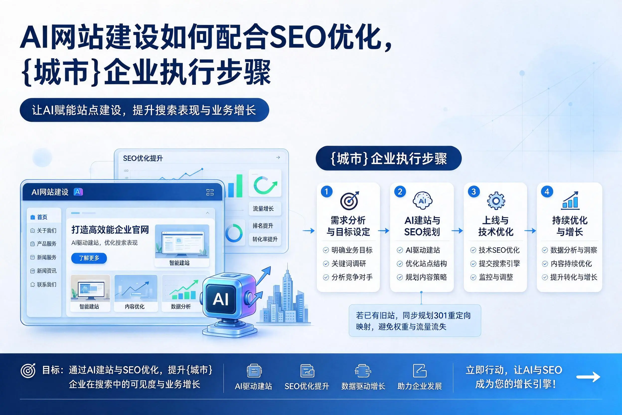 AI网站建设如何配合SEO优化，定西企业执行步骤