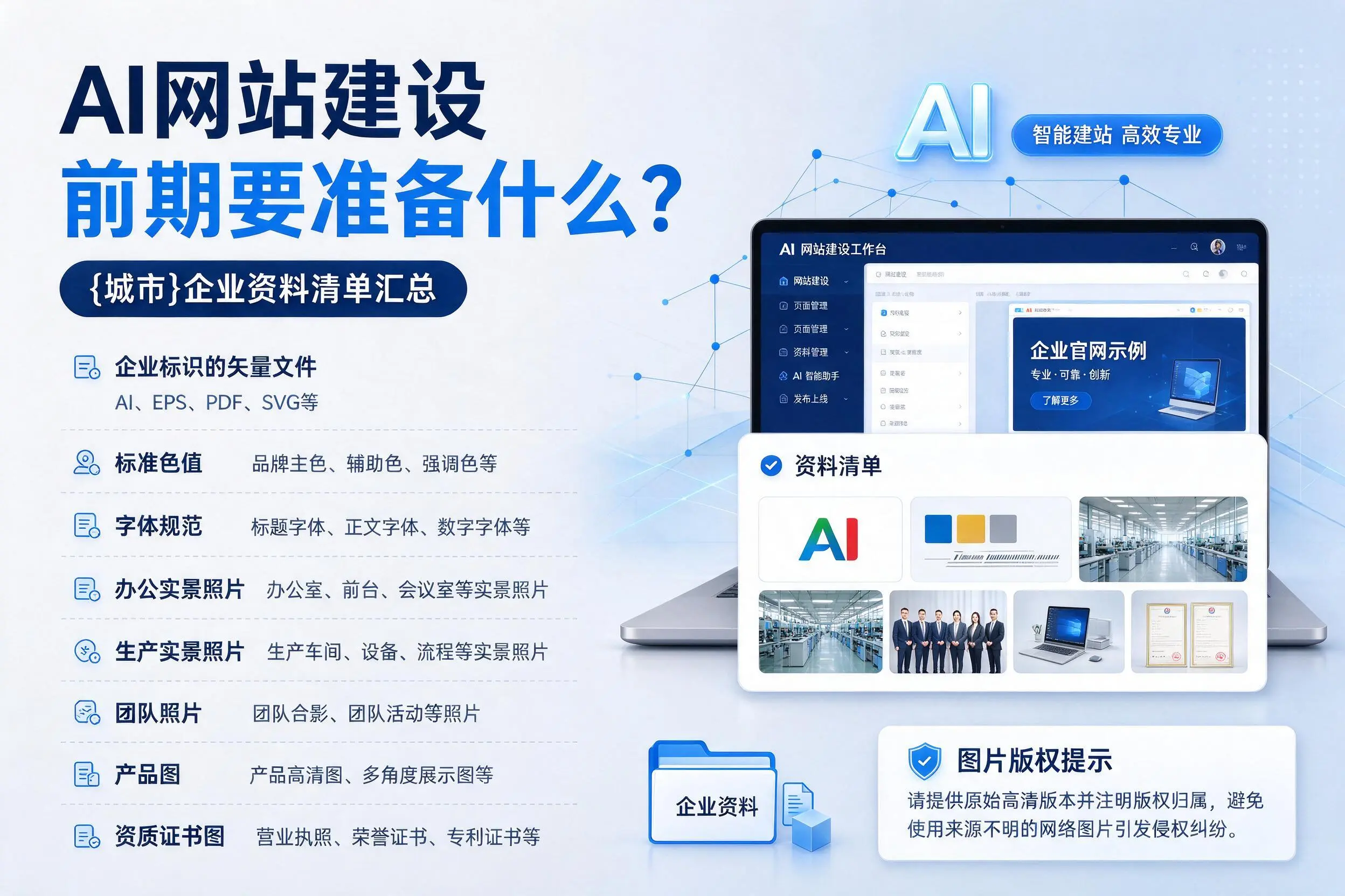 AI网站建设前期要准备什么？定西企业资料清单汇总