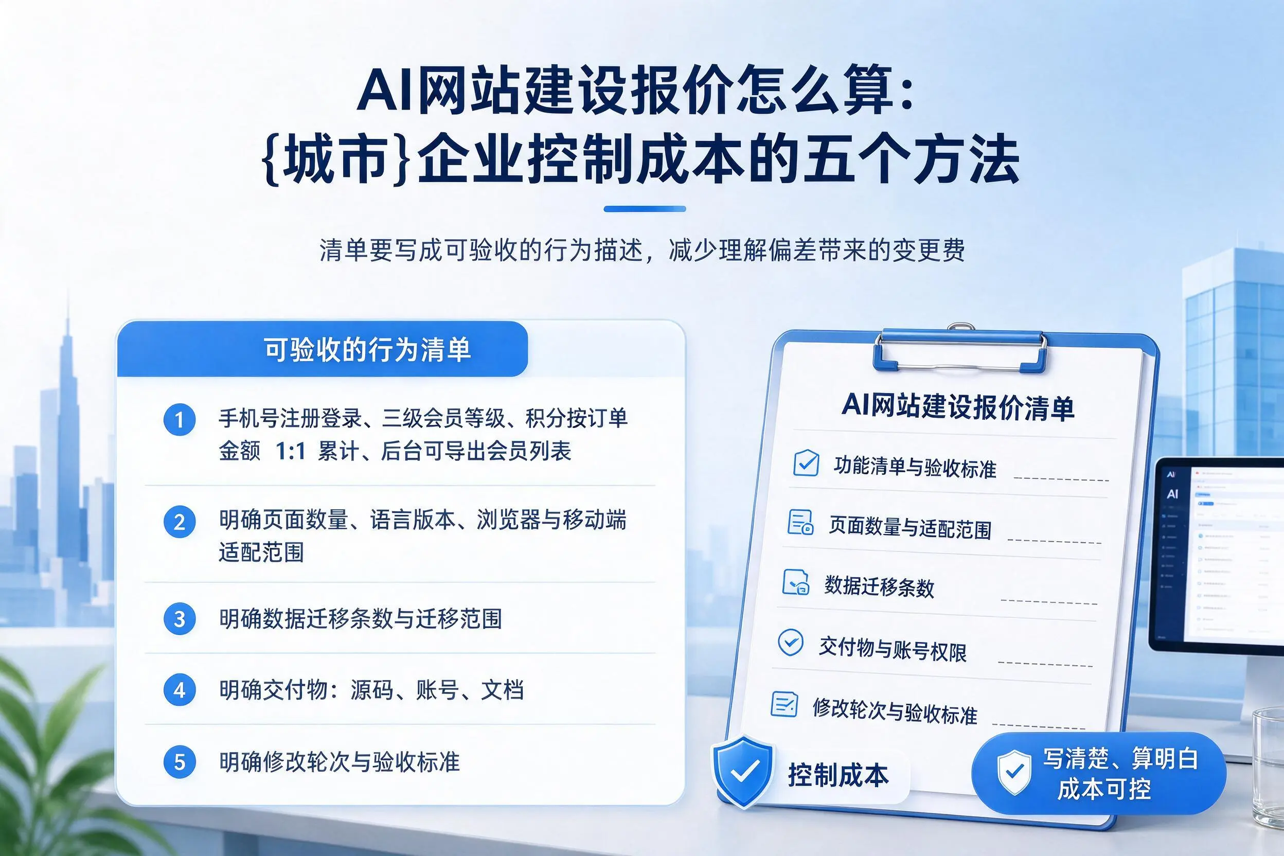 AI网站建设报价怎么算：定西企业控制成本的五个方法